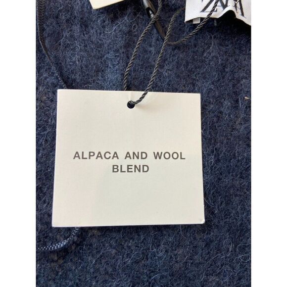 Zara Womens Sweater Wool Alpaca Sccop neck Side tie Knot M Black 5755/122 NWd - Picture 8 of 12